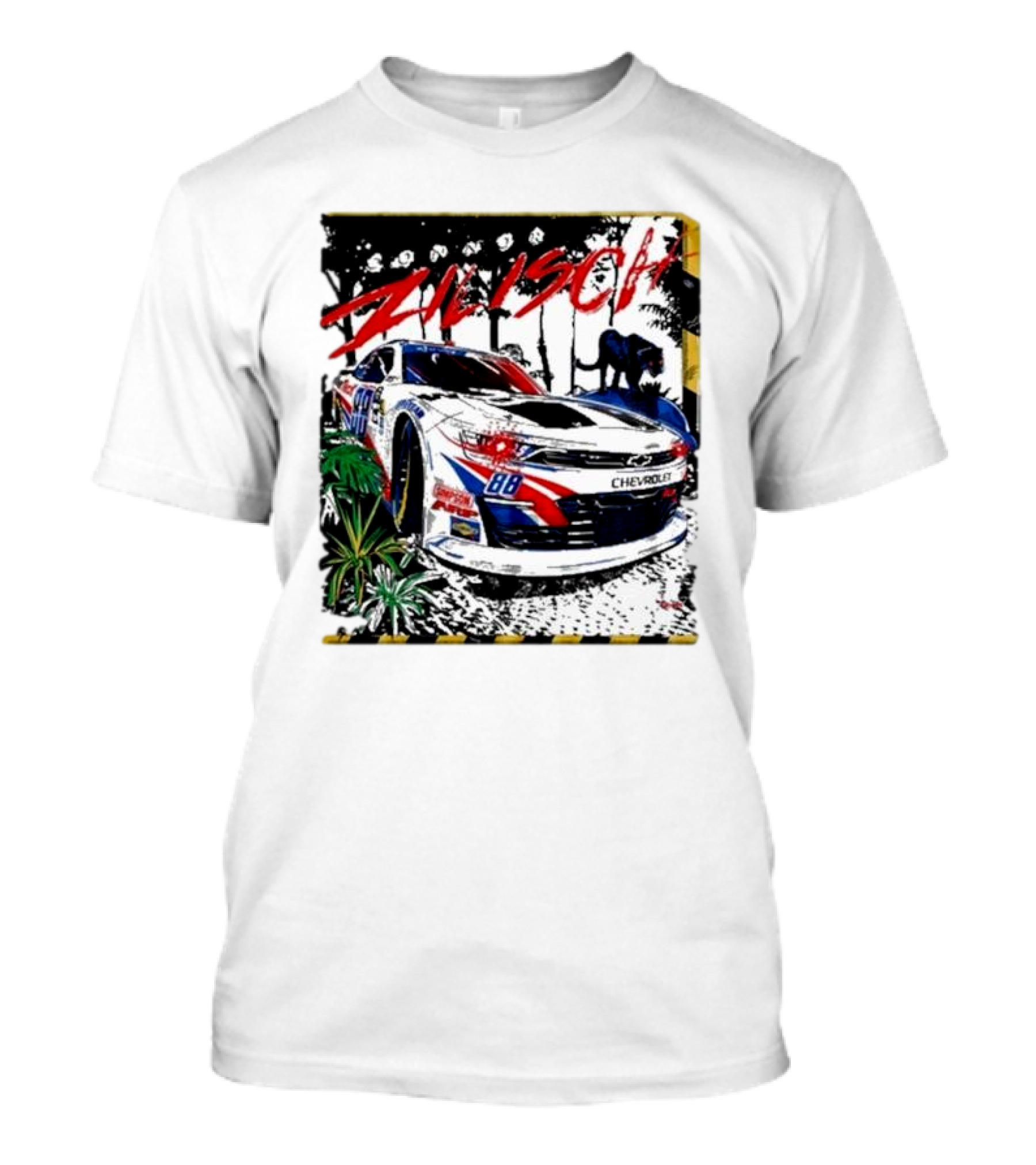 Zilisch 88 Chevrolet Racing Car Jungle Scene T-Shirt