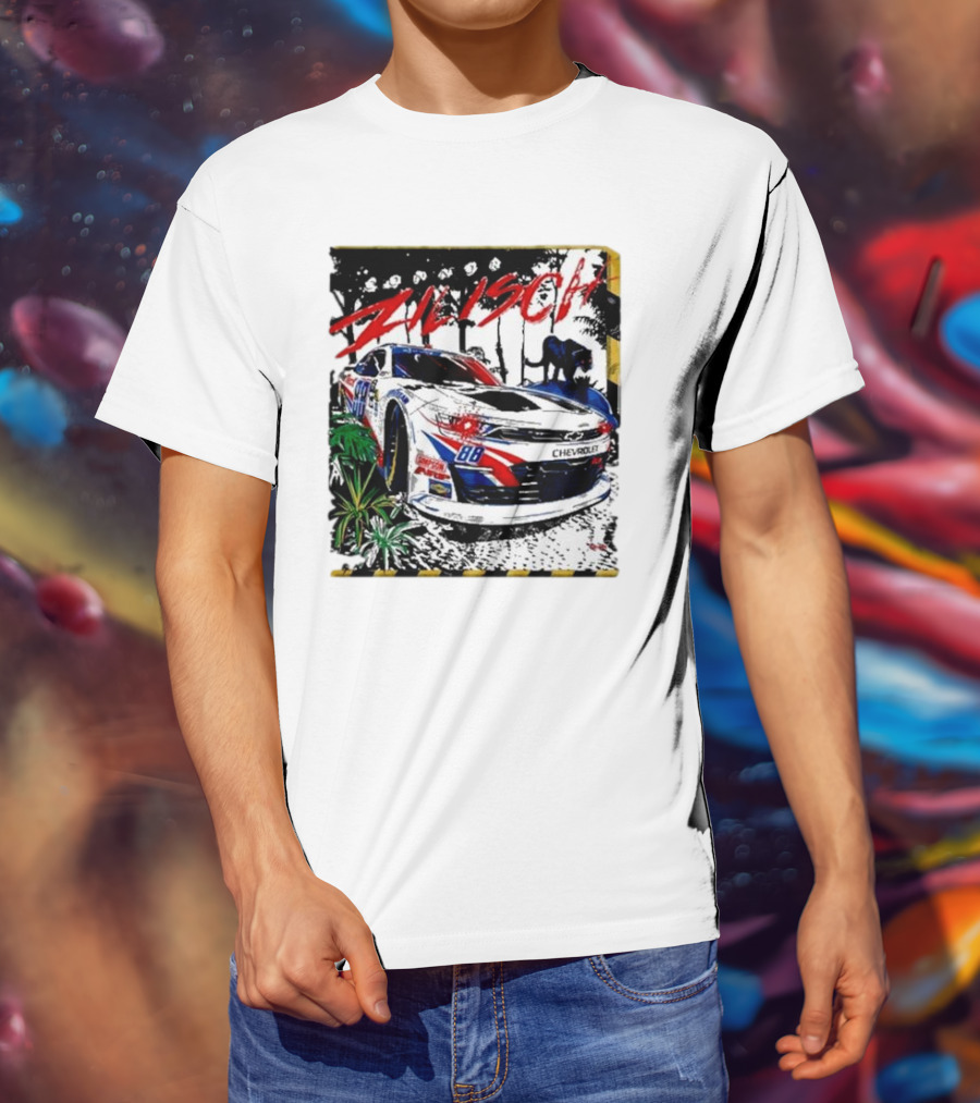 Zilisch 88 Chevrolet Racing Car Jungle Scene T-Shirt