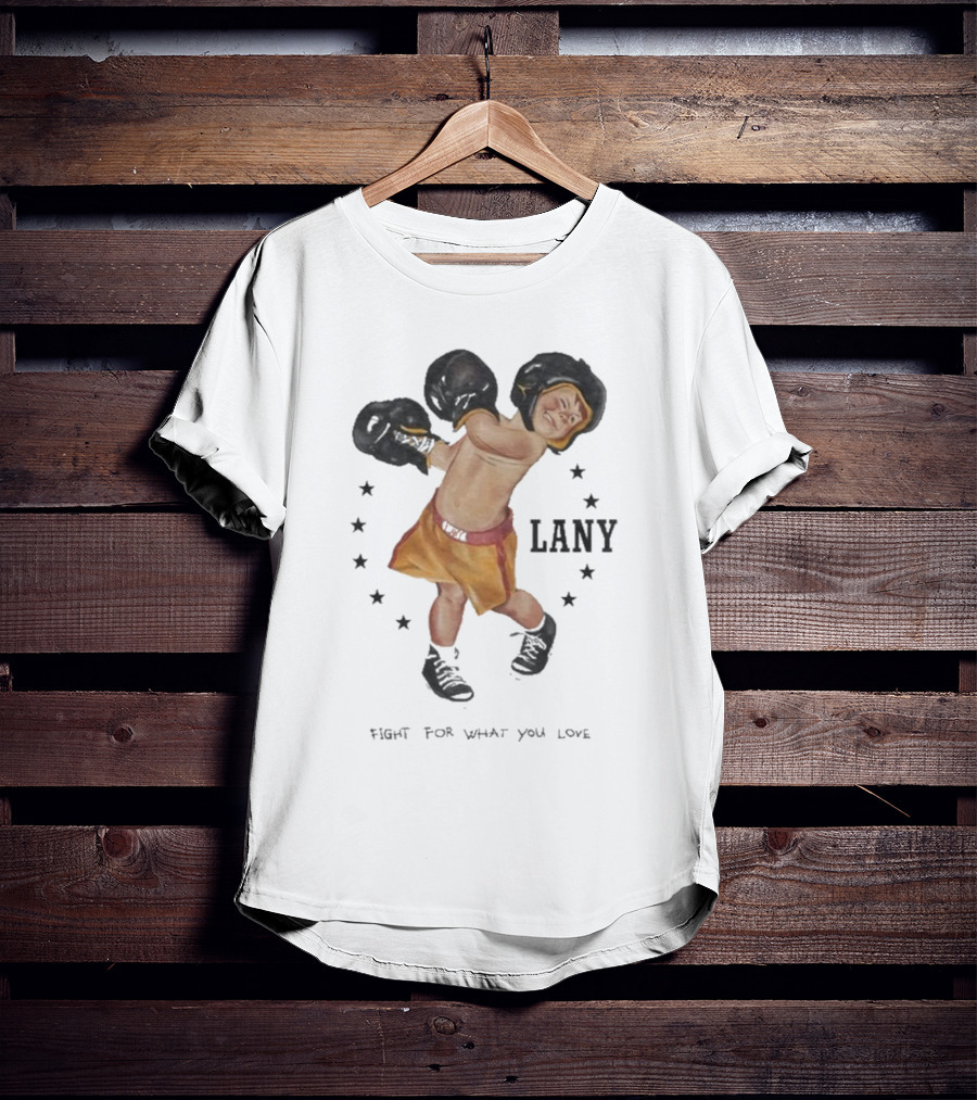 Lany Boxer Fight For What You Love Retro Style Star-Circle Boxing Gloves Kid's Determination T-Shirt