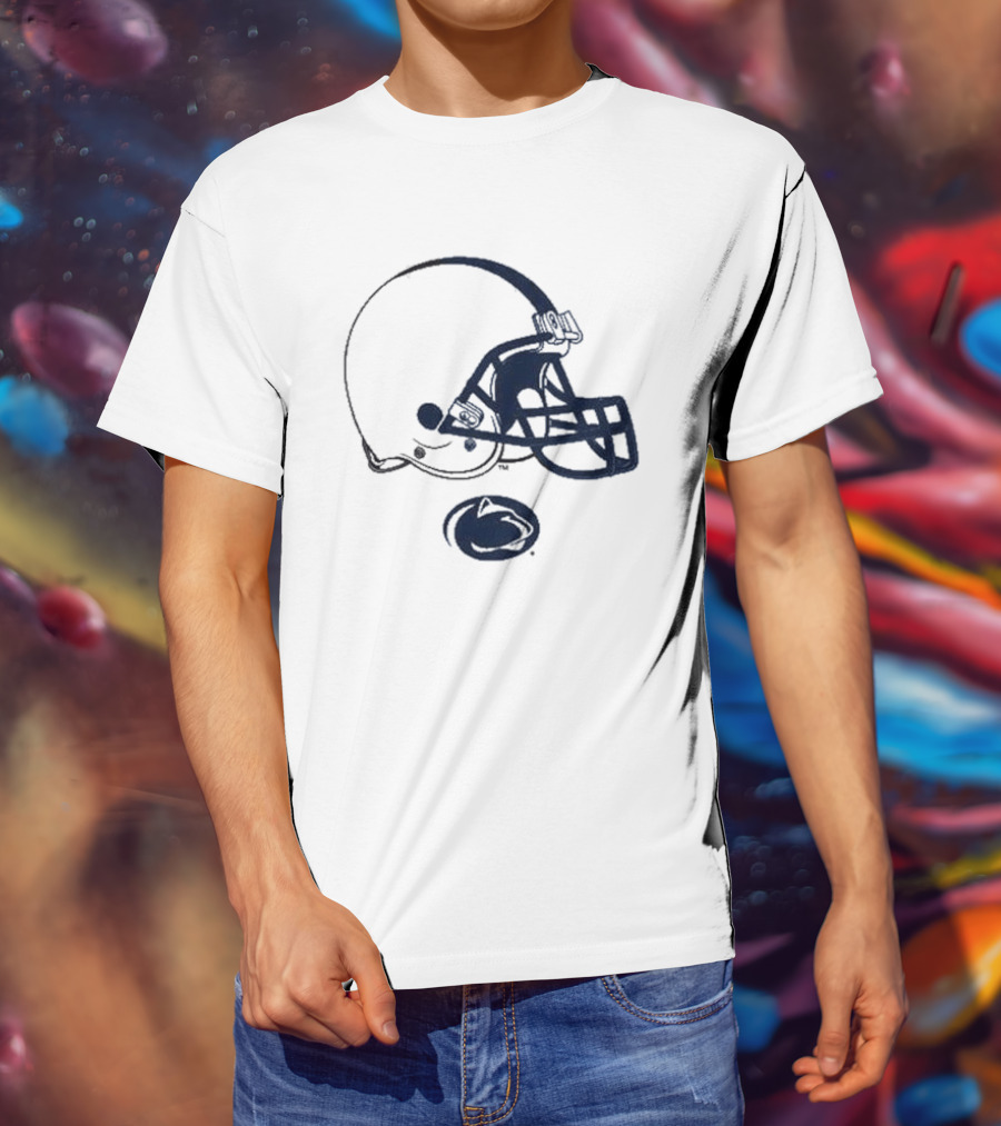 Penn State Nittany Lions Football White Helmet T-Shirt