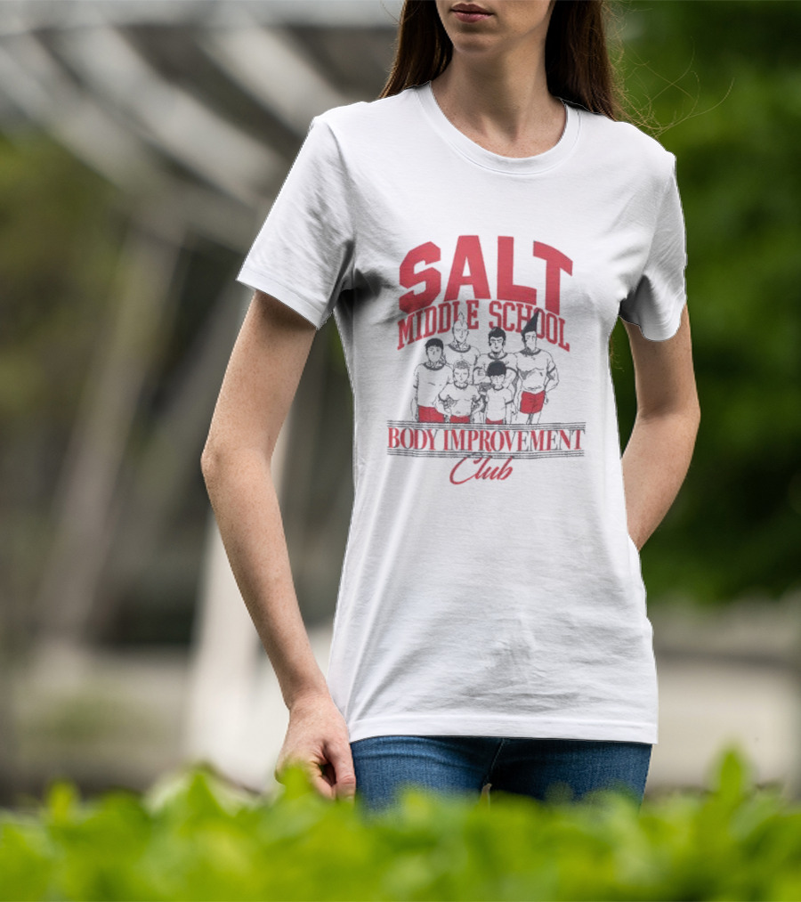 Salt Middle School Body Improvement Club Mob Psycho 100 Anime Character Reference T-Shirt