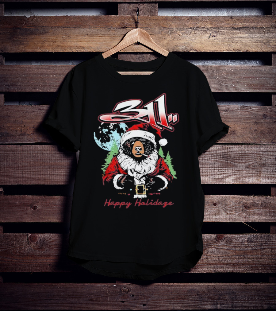 311 Santa Bear Happy Holidaze Christmas T-Shirt