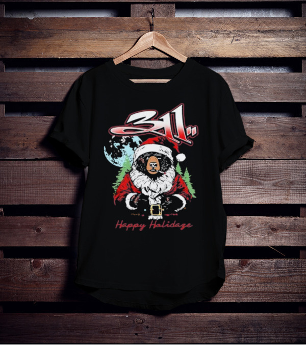 311 Santa Bear Happy Holidaze Christmas T-Shirt