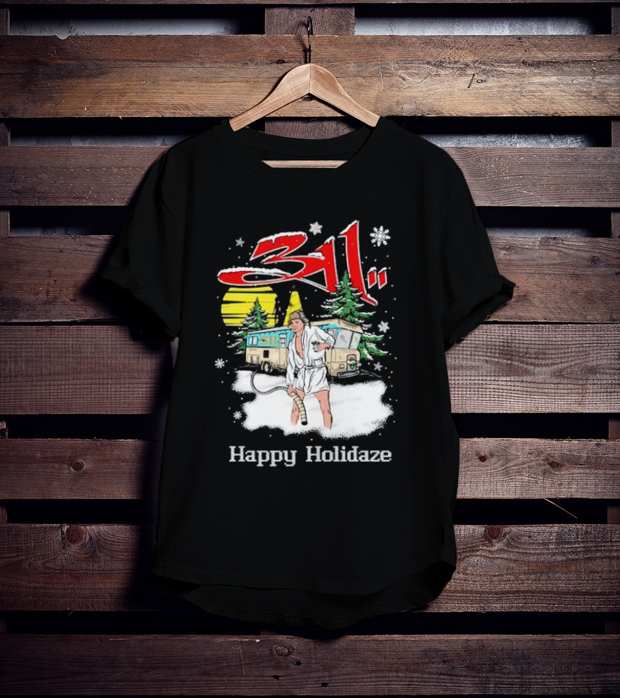 Happy Holidaze 311 Christmas Vacation RV Scene T-Shirt