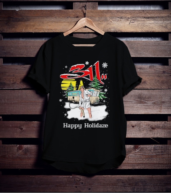 Happy Holidaze 311 Christmas Vacation RV Scene T-Shirt