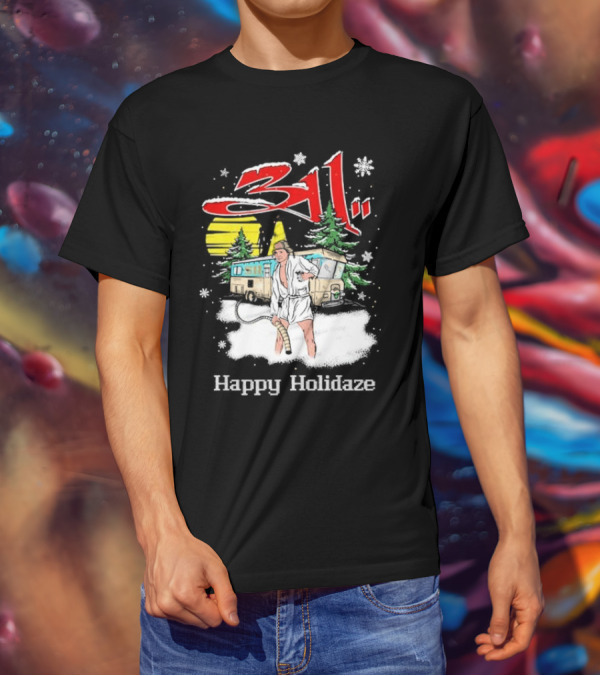 Happy Holidaze 311 Christmas Vacation RV Scene T-Shirt