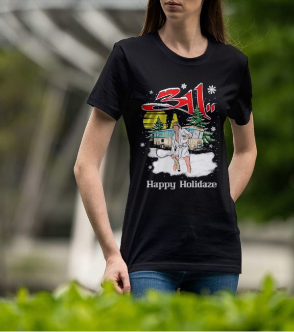 Happy Holidaze 311 Christmas Vacation RV Scene T-Shirt