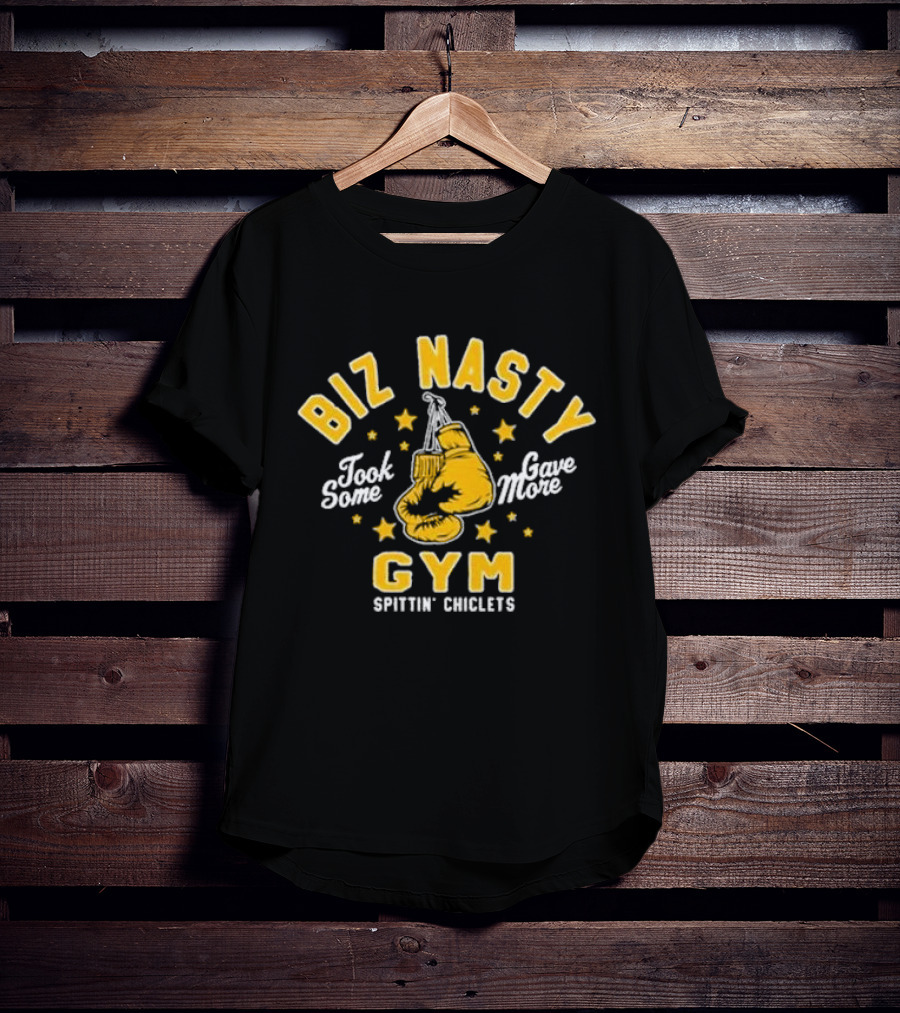 Biz Nasty Gym Took Some Gave More Spittin' Chiclets Boxing Gloves Stars T-Shirt