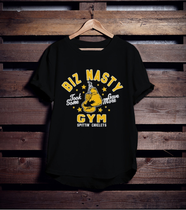 Biz Nasty Gym Took Some Gave More Spittin' Chiclets Boxing Gloves Stars T-Shirt