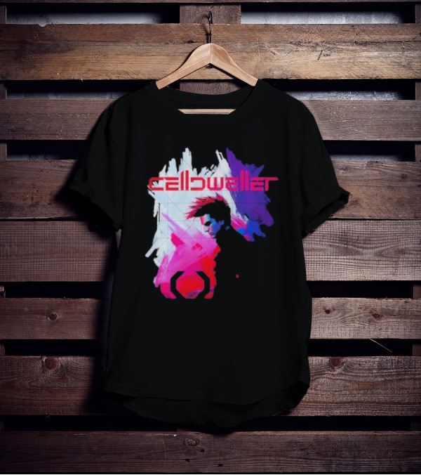 Celldweller The Sentinel Neon Abstract Portrait With Geometric Accent T-Shirt