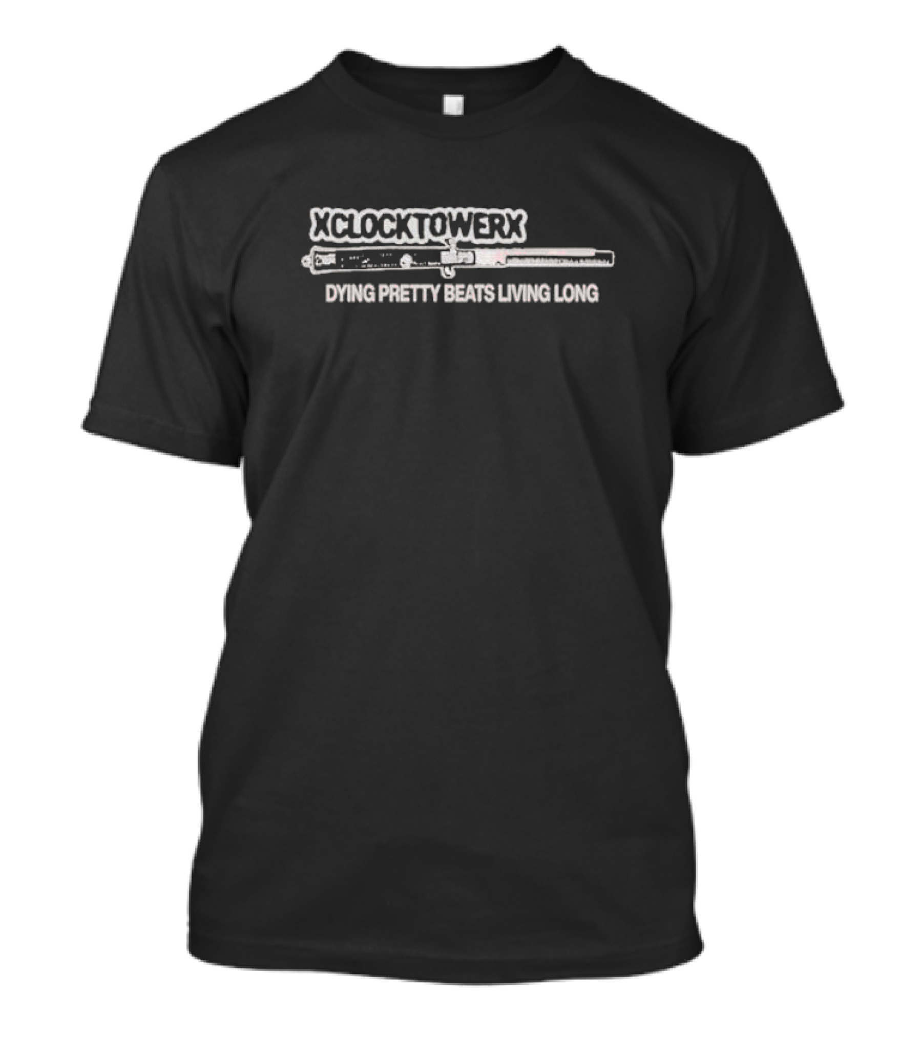 XCLOCKTOWERX Dying Pretty Beats Living Long Rifle T-Shirt
