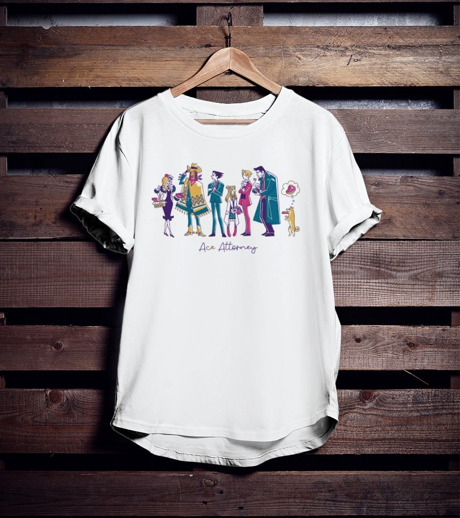 Ace Attorney Colorful Character Lunch Break Scene T-Shirt