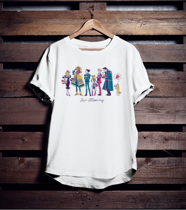 Ace Attorney Colorful Character Lunch Break Scene T-Shirt