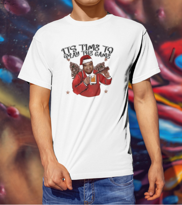 ITS TIME TO PLAY THE GAME CHRISTMAS SANTA CLAUS WITH BEER MUG T-Shirt