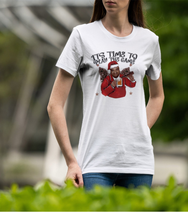 ITS TIME TO PLAY THE GAME CHRISTMAS SANTA CLAUS WITH BEER MUG T-Shirt