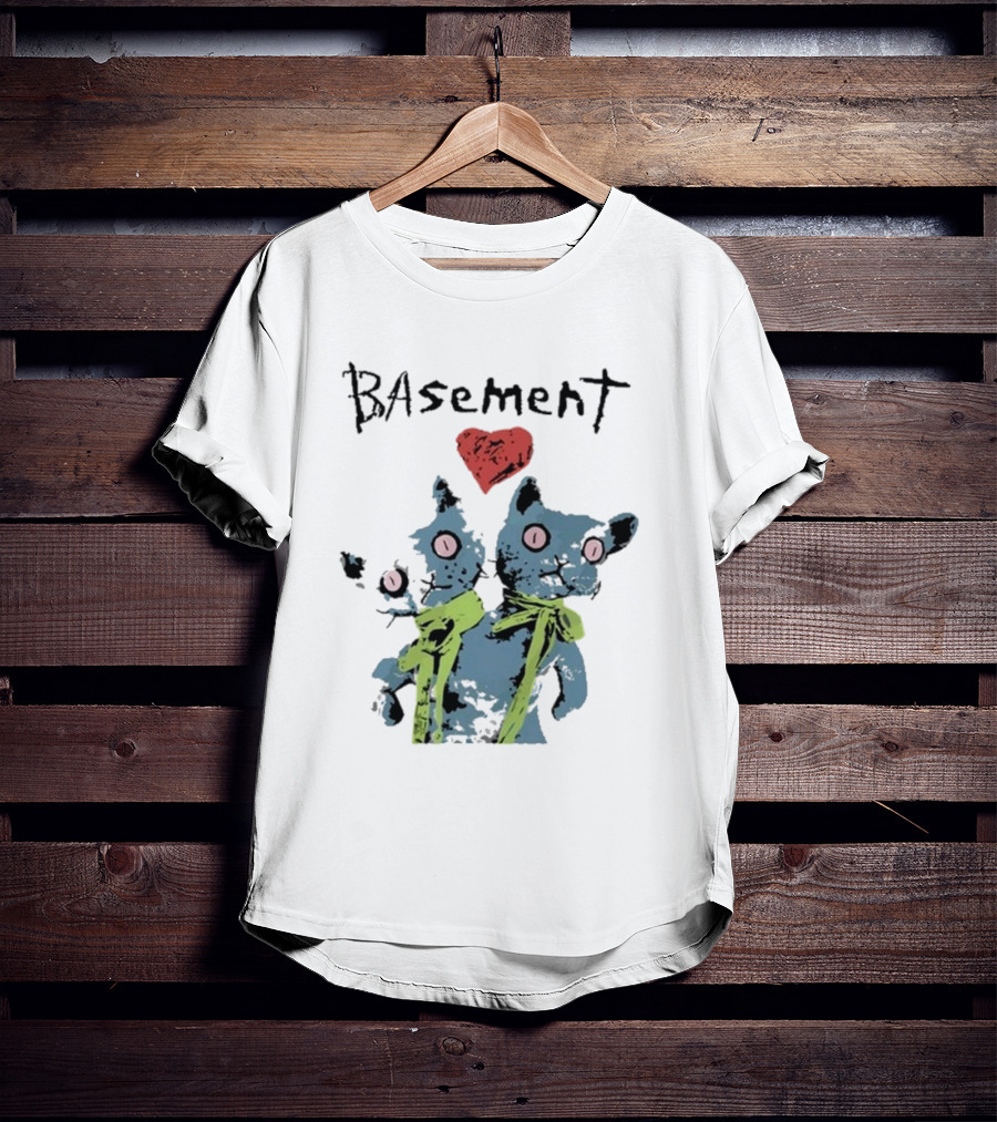 Basement Siamese Cats With Heart T-Shirt