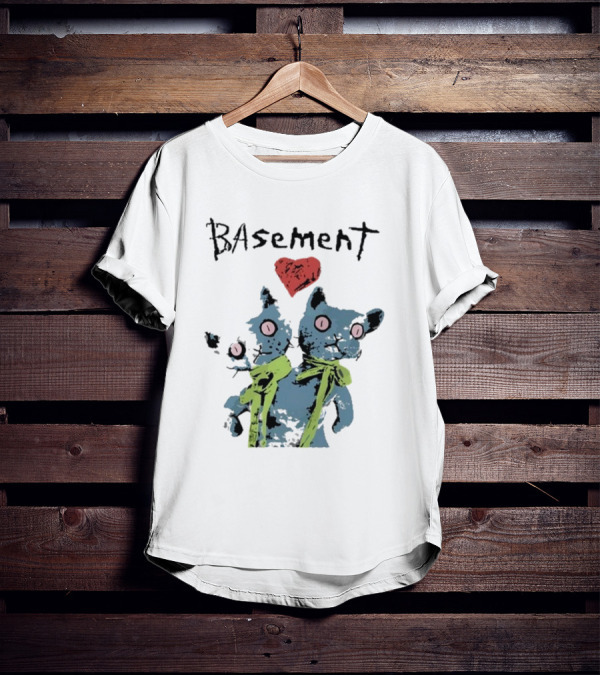 Basement Siamese Cats With Heart T-Shirt