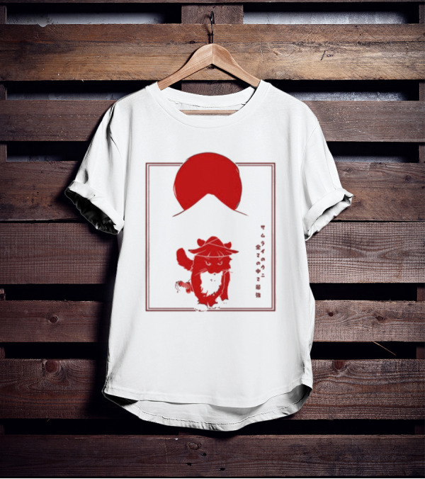 Samurai Unico Uniuni Runin Cat With Rising Sun T-Shirt