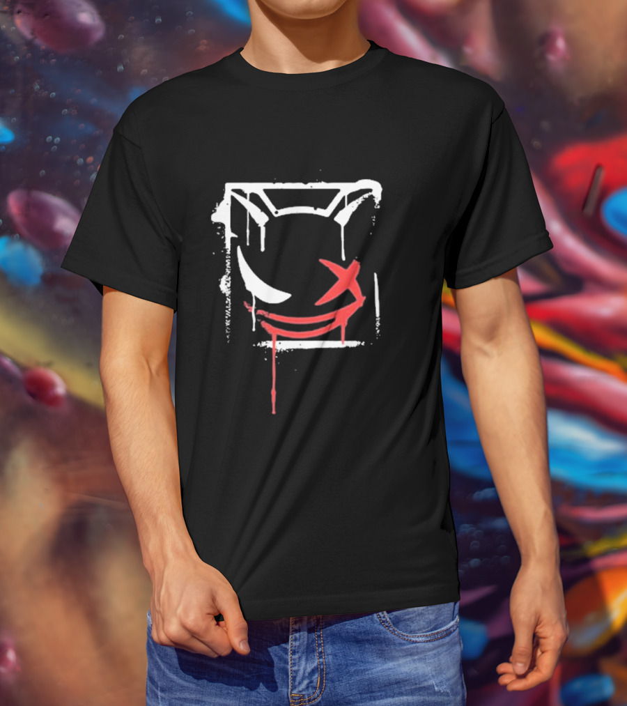 Kreekcraft Graffiti Iconic Smile Dripping Stencil T-Shirt