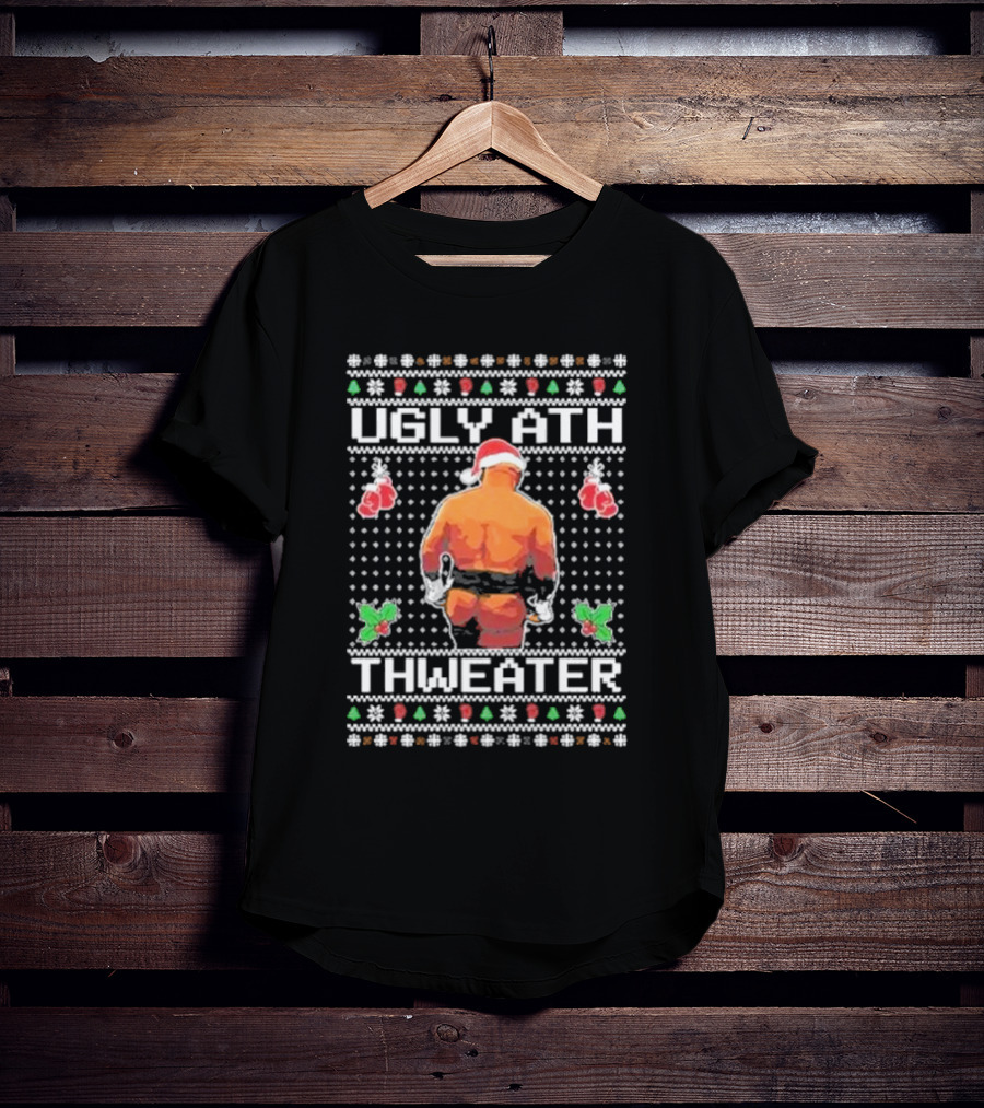 Mike Tyson Ugly Ath Thweater Ugly Christmas Sweater Santa Boxing T-Shirt