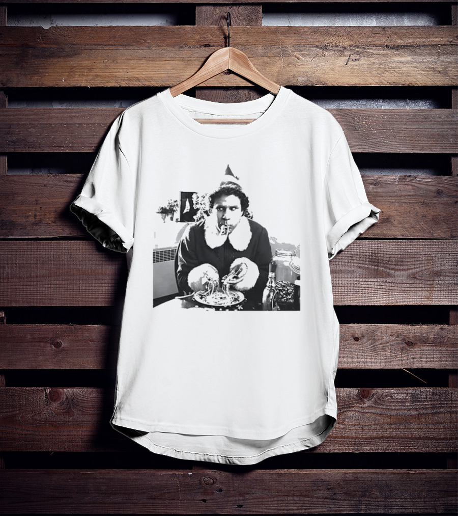 Elf Eating Spaghetti Christmas T-Shirt
