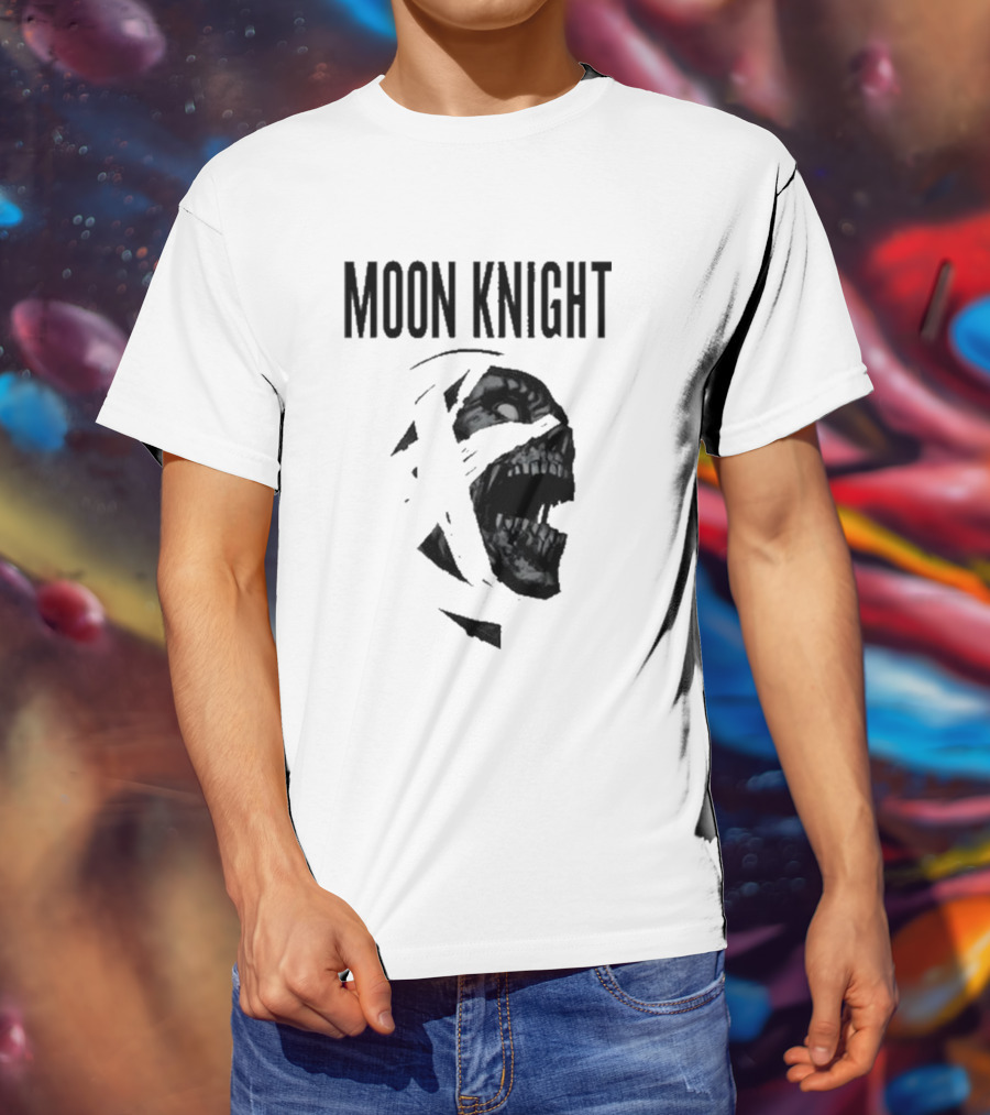 Moon Knight Logo With Intense Wrapped Mask T-Shirt