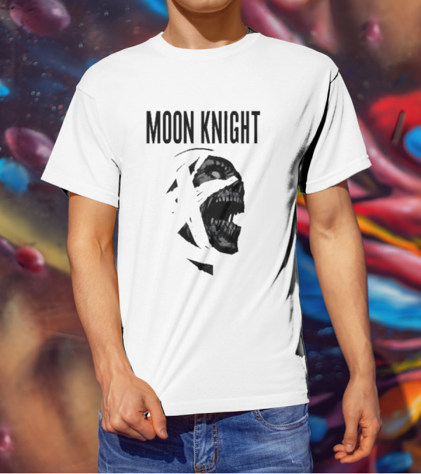 Moon Knight Logo With Intense Wrapped Mask T-Shirt