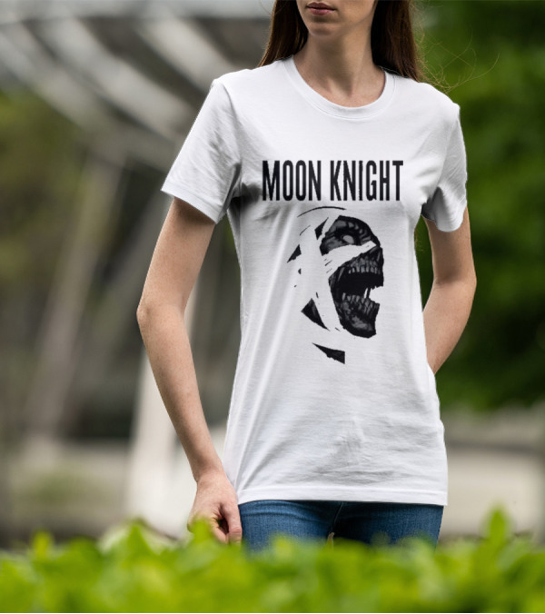 Moon Knight Logo With Intense Wrapped Mask T-Shirt