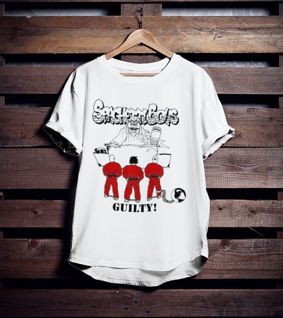 Spaghetti Boys Guilty Comic Judge Prisoners Earth Chain T-Shirt