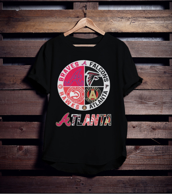 Atlanta Braves Falcons Hawks United FC Logos T-Shirt