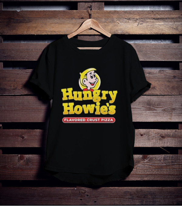 Hungry Howie's Flavored Crust Pizza Logo Vintage Character T-Shirt