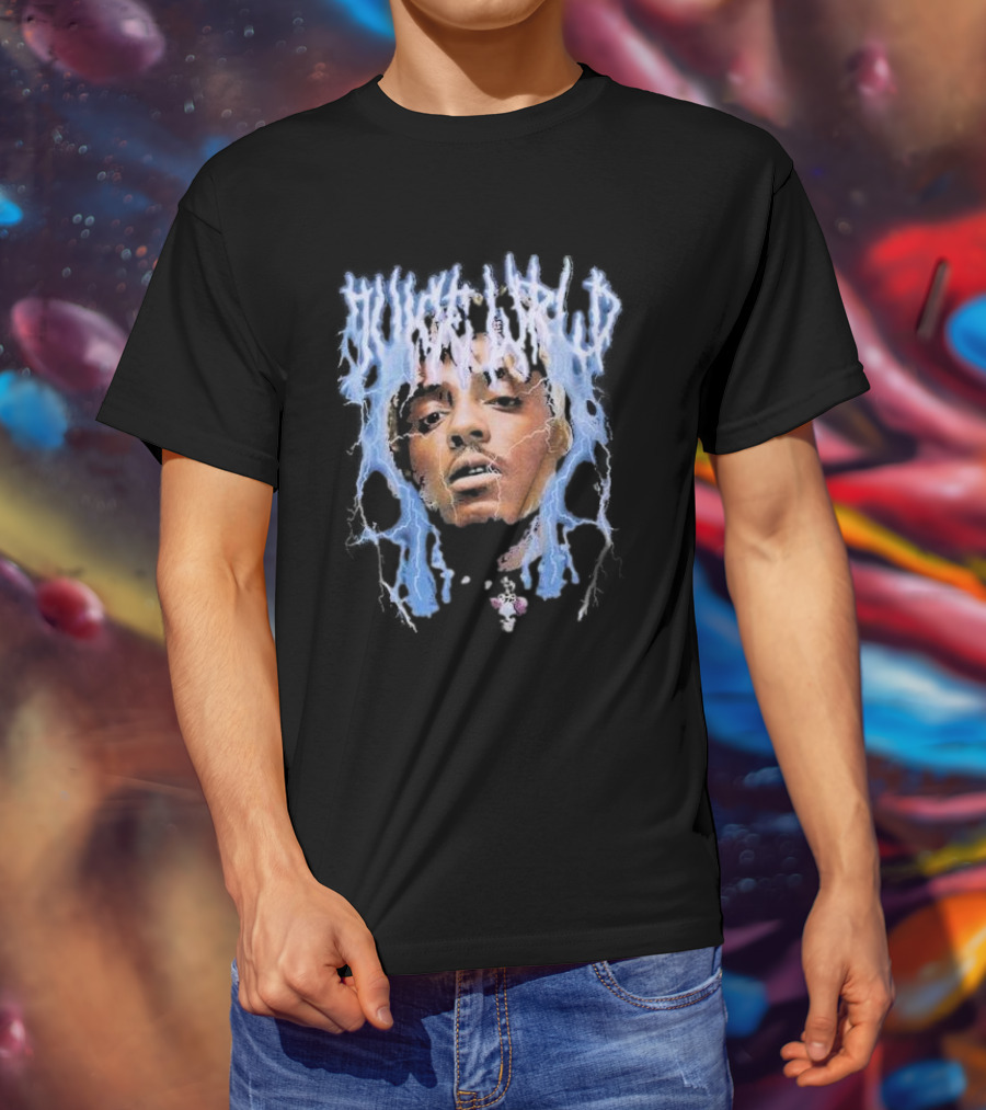 Juice WRLD Lightning Face Surrounded By Blue Electricity T-Shirt