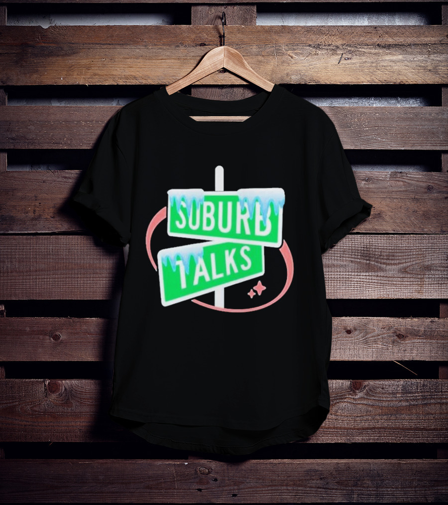 Suburb Talks Snowy Street Signs Christmas T-Shirt