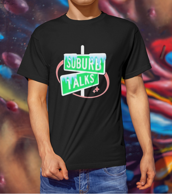 Suburb Talks Snowy Street Signs Christmas T-Shirt