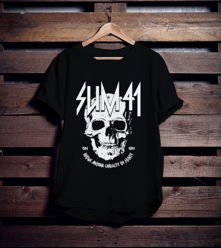 SUM 41 Iconic Another Casualty Of Society Skull 1996-2014 T-Shirt