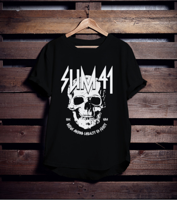 SUM 41 Iconic Another Casualty Of Society Skull 1996-2014 T-Shirt