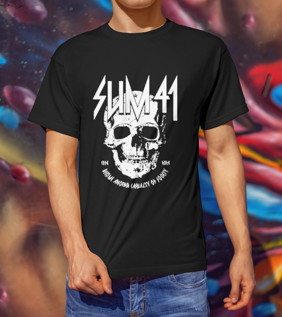 SUM 41 Iconic Another Casualty Of Society Skull 1996-2014 T-Shirt