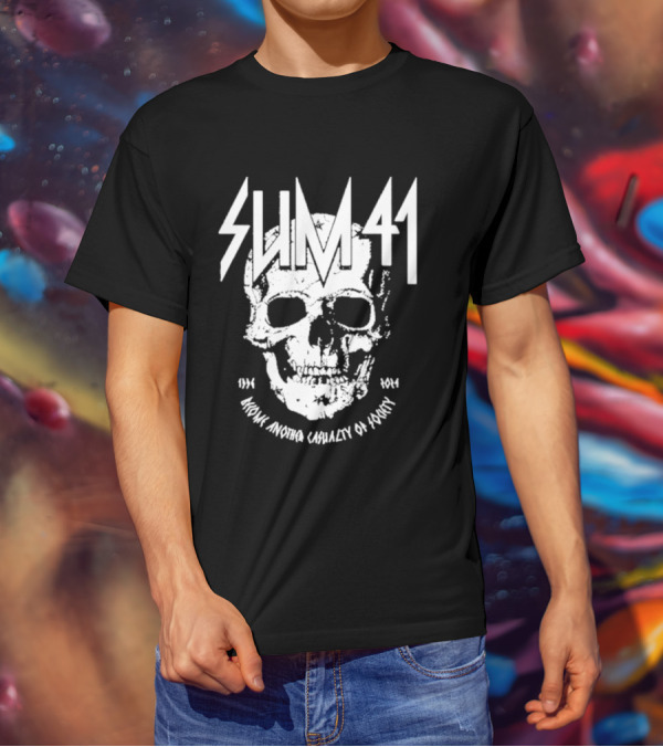 SUM 41 Iconic Another Casualty Of Society Skull 1996-2014 T-Shirt