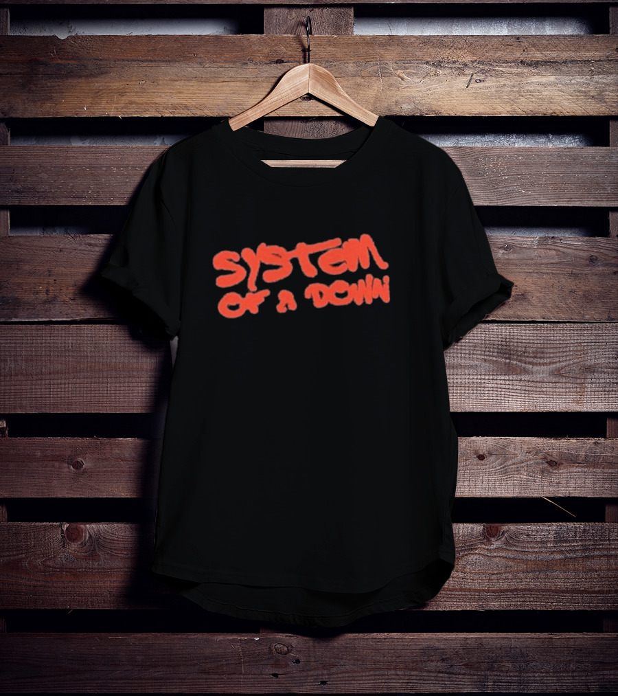 System Of A Down Puff Script Vintage Style Graphic T-Shirt