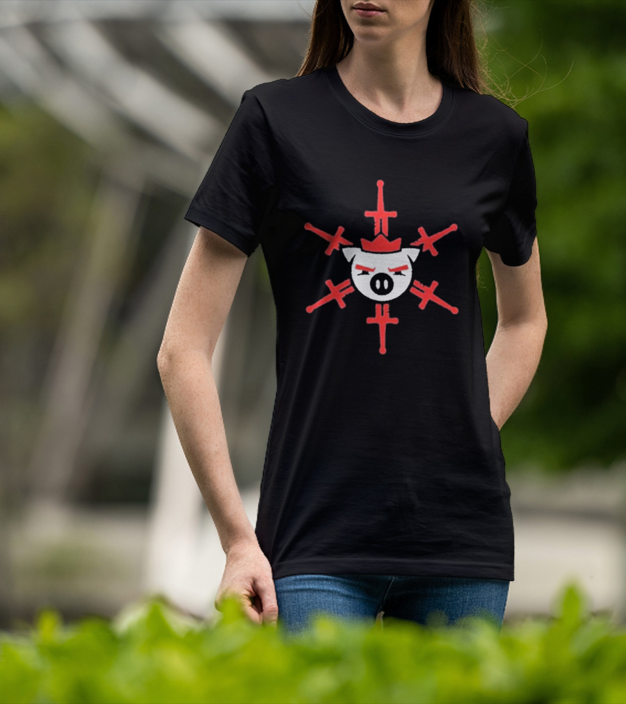 Technoblade Holiday Swordflake Pig Crown T-Shirt