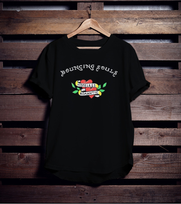 Bouncing Souls Hopeless Romantic Heart And Banner T-Shirt
