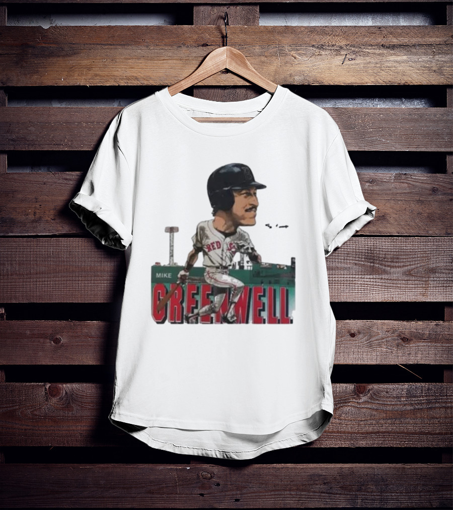 Mike Greenwell Boston Red Sox Baseball Legend Caricature Fenway Park T-Shirt