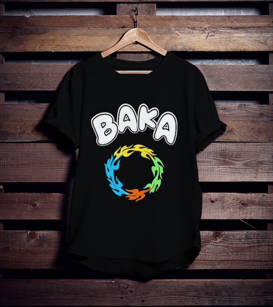 BAKA Colorful Flame Ring Burst T-Shirt