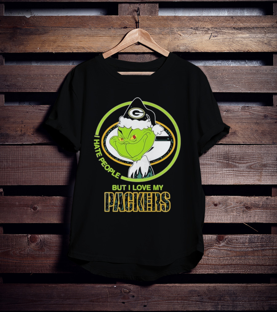 I Hate People But I Love My Packers Grinch Green Bay Packers T-Shirt