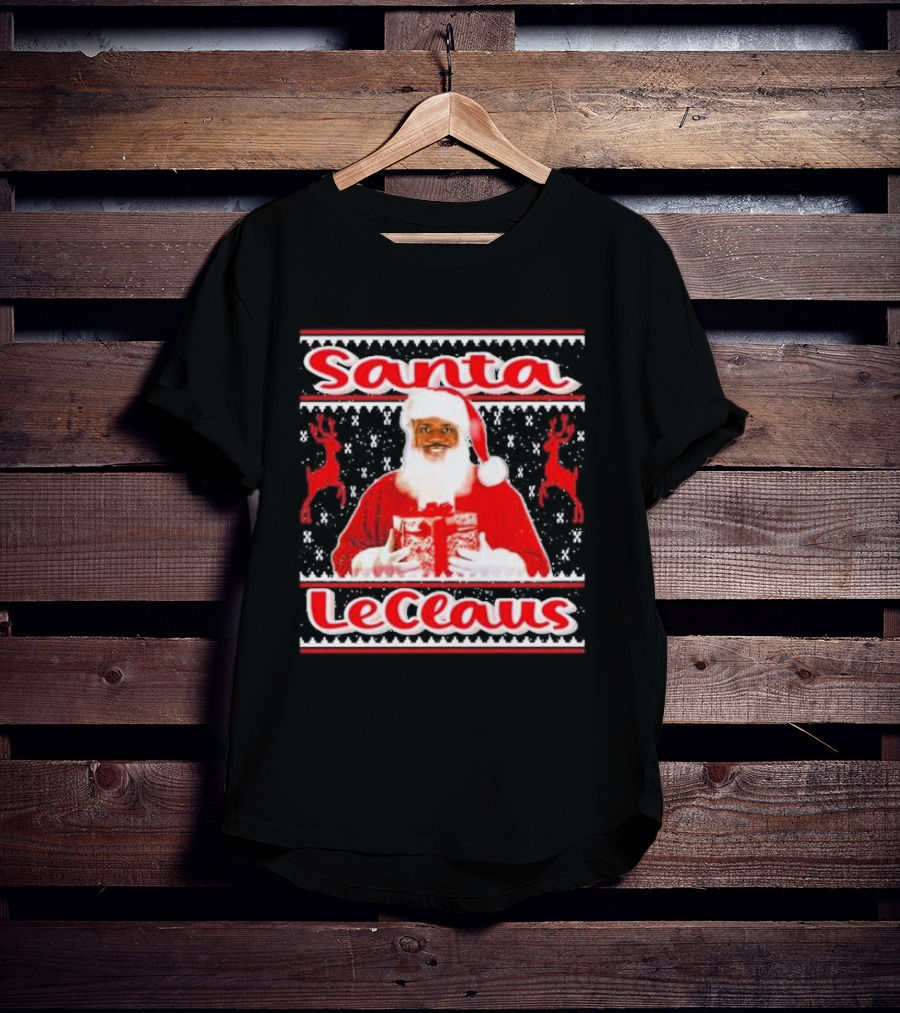 Lebron James Santa LeClaus Ugly Christmas Sweater Festive Holiday Reindeer T-Shirt