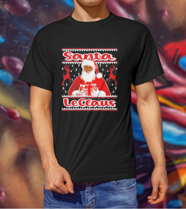 Lebron James Santa LeClaus Ugly Christmas Sweater Festive Holiday Reindeer T-Shirt