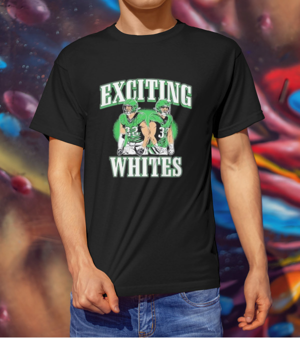 Exciting Whites Philadelphia Eagles Football Players T-Shirt