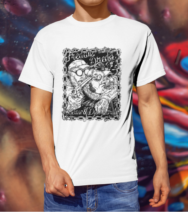 Freddie Dredd Cease And Disintegrate Chain Border Gun T-Shirt