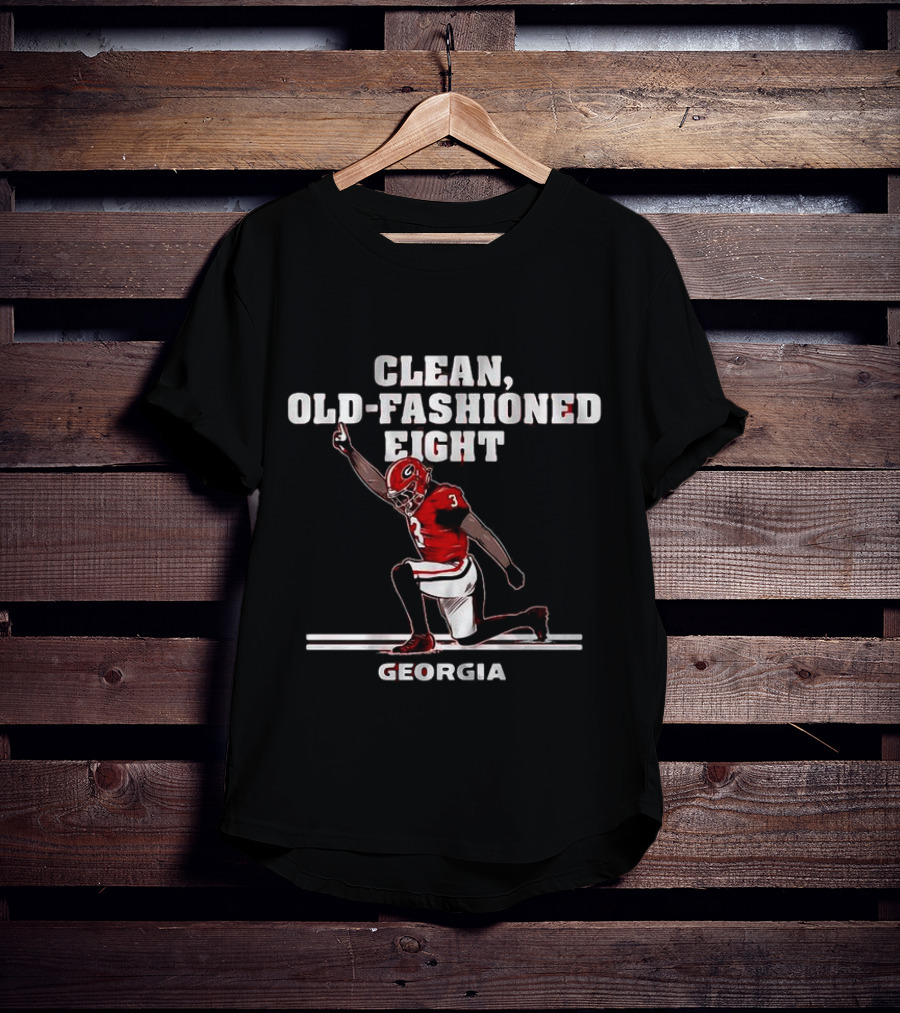 Georgia Clean, Old-fashioned Eight Football Player In Red Uniform T-Shirt