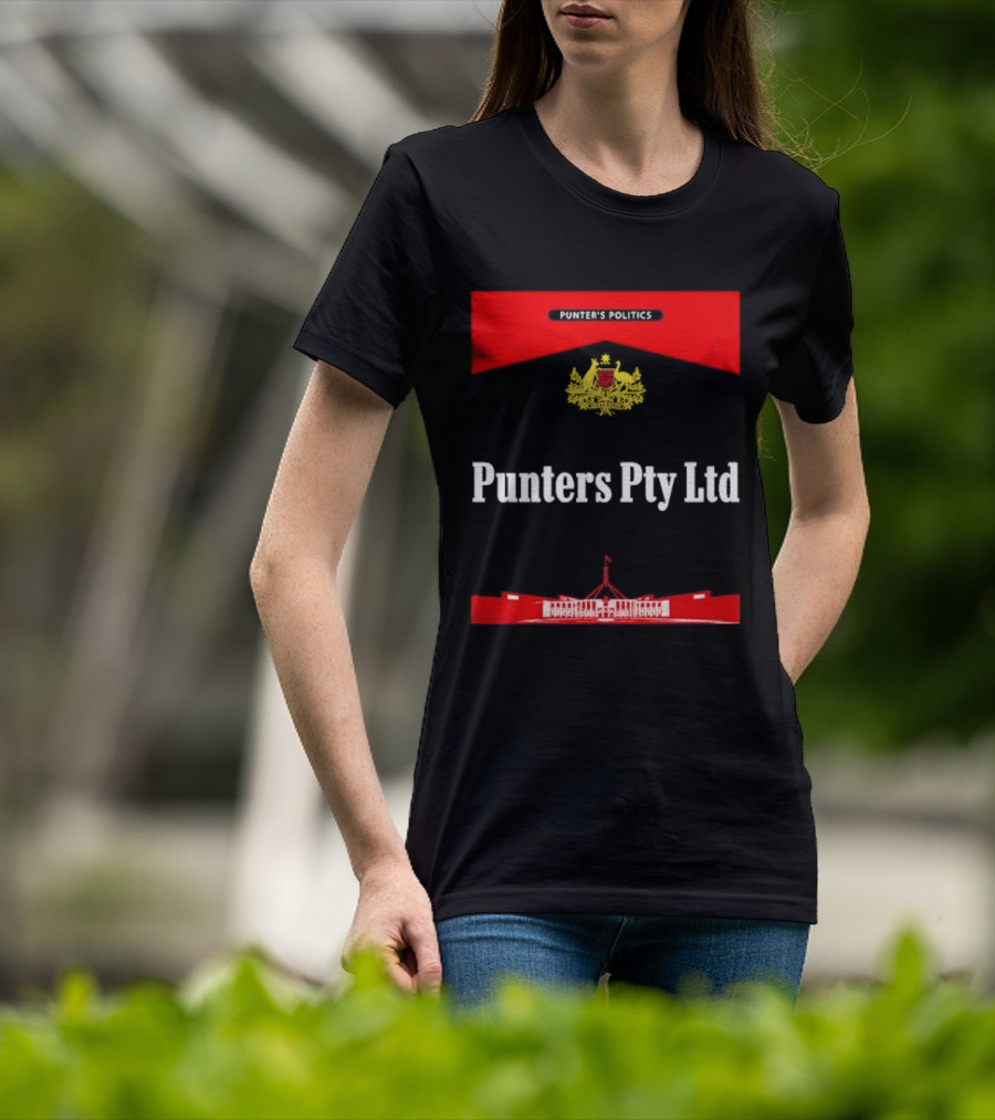 Punter’s Politics Punters Pty Ltd Government Parliament Building Emblem T-Shirt